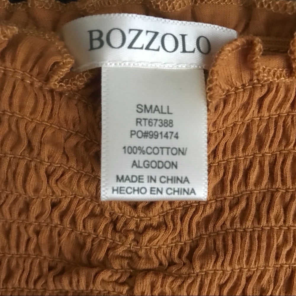 {bozzolo} Mustard Smocked Crop Top - Picture 3 of 4
